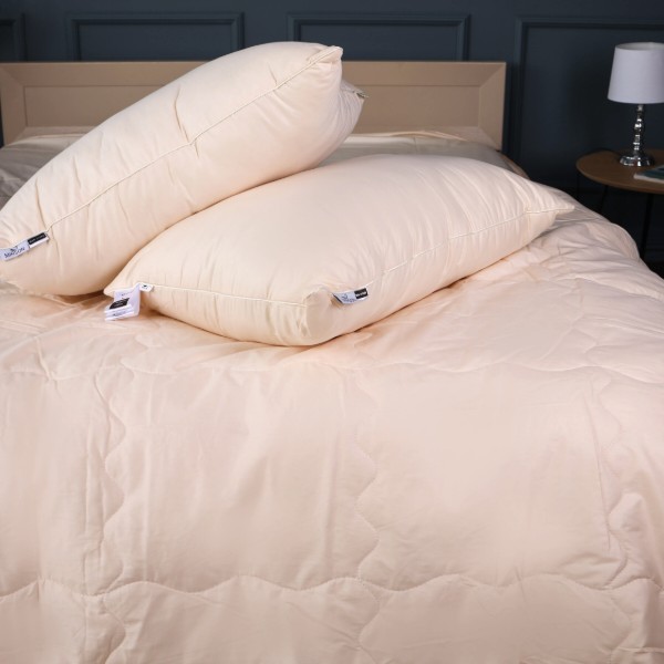 Фото - Ковдра дитяча літо MirSon №2975 110х140 Line Satin Light Pro 10-016 Creamy З евкаліптовим волокном + 2 наволочки 50х70 (2200010981728)